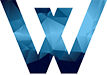 W made up of triangles with different shades of blue