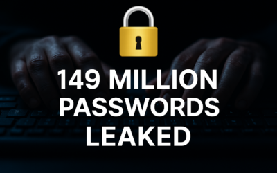 hands on keyboard, padlock "249million passwords leaked"
